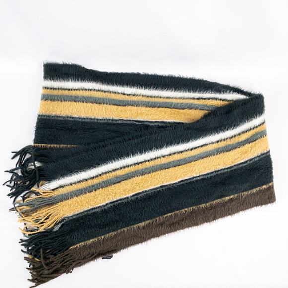 Cejon Brown Black White Striped Soft Scarf Unisex Men Women One Size - Picture 7 of 14